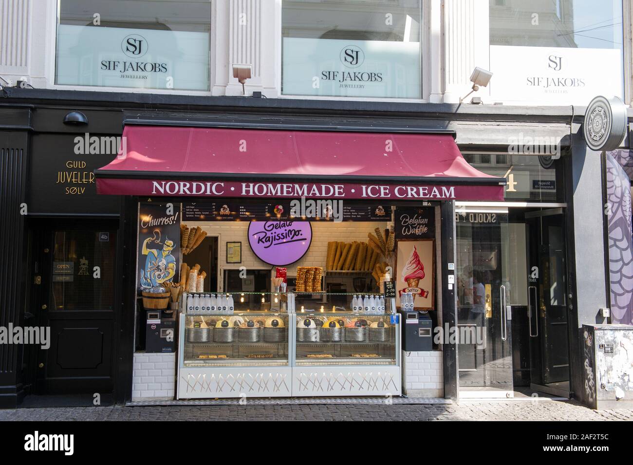 Exterior of an Ice cream Parlour in Copenhagen, Denmark Stock Photo Alamy