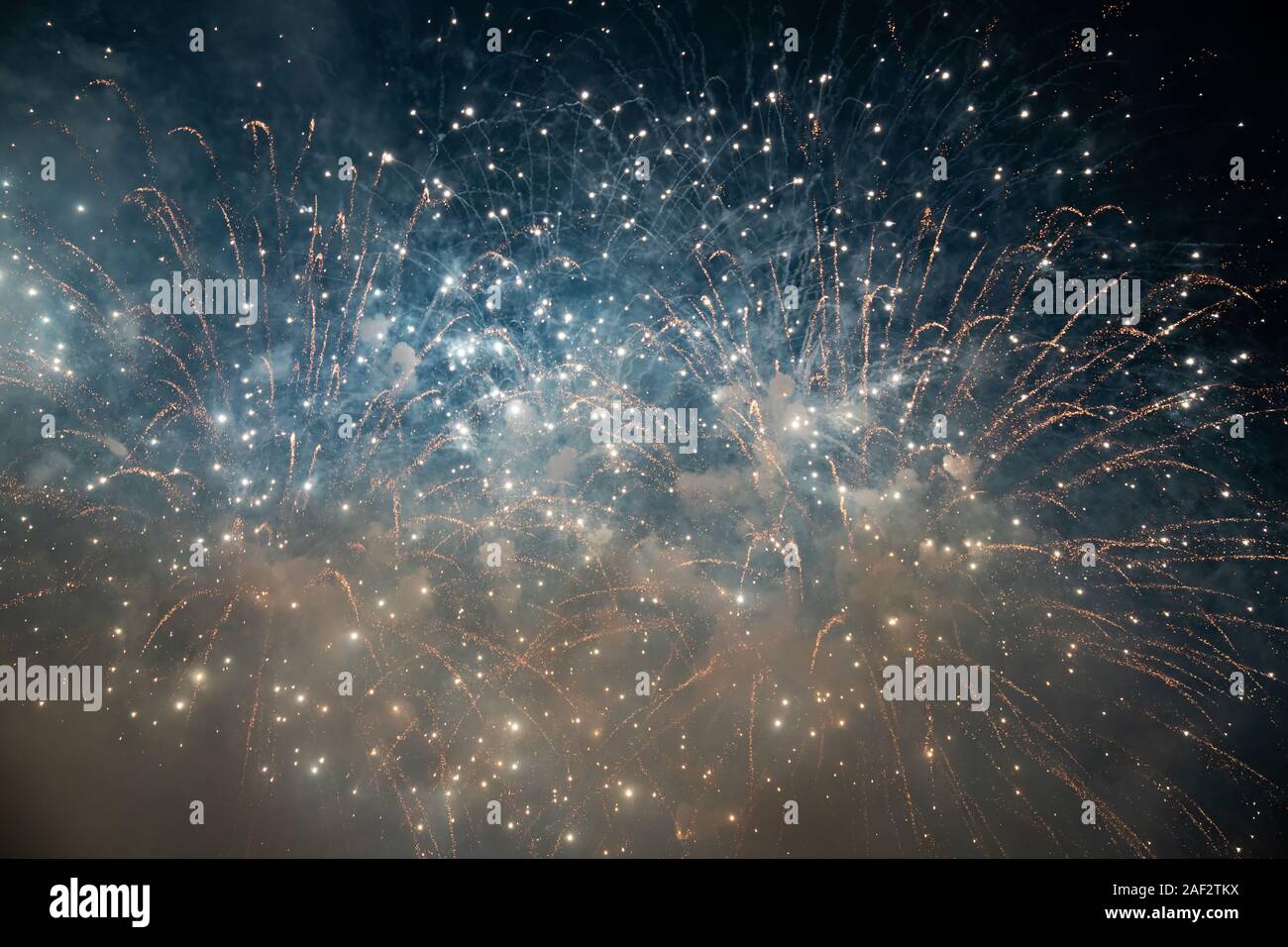 Fireworks at New Year and copy space - abstract holiday background ...