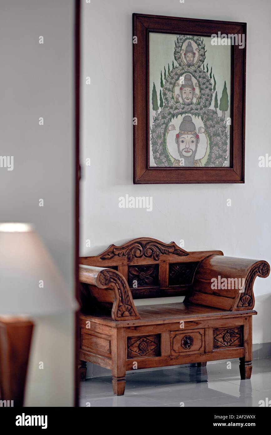 Bali Indonesia 12 Dec 2019 Lamp And Painting In Asian
