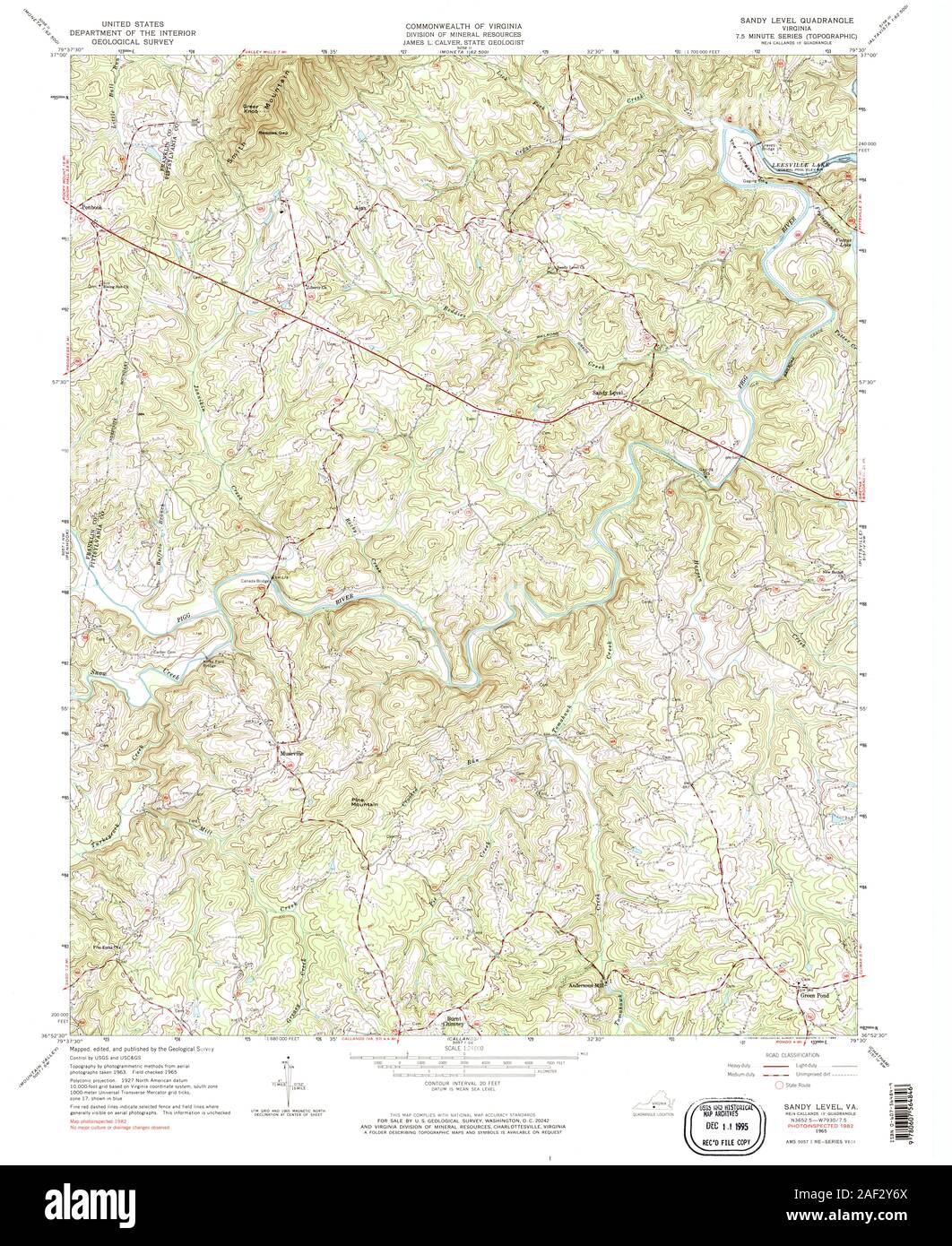 VA Sandy Level 186631 1965 24000 Stock Photo Alamy