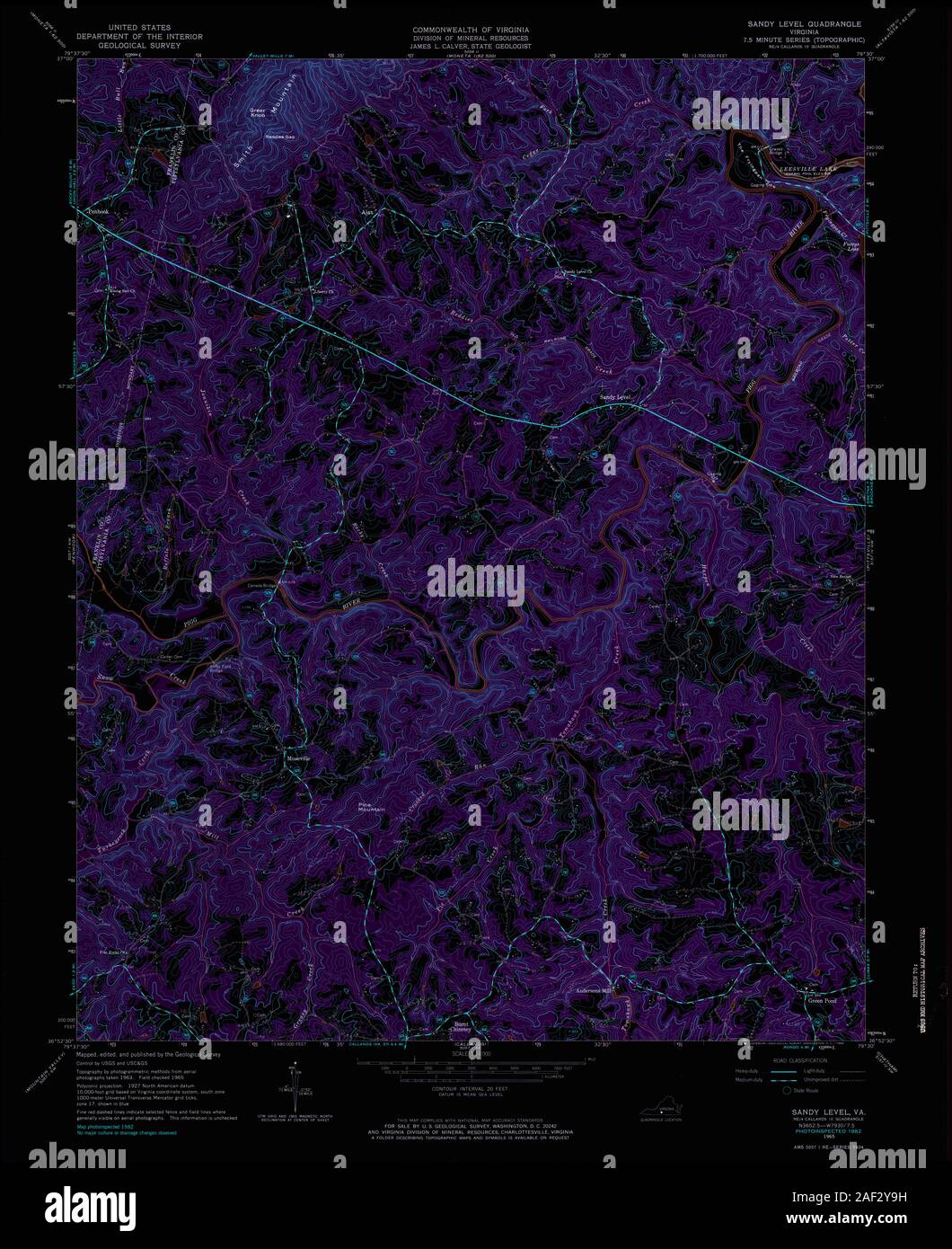 VA Sandy Level 186632 1965 24000 Inverted Stock Photo Alamy