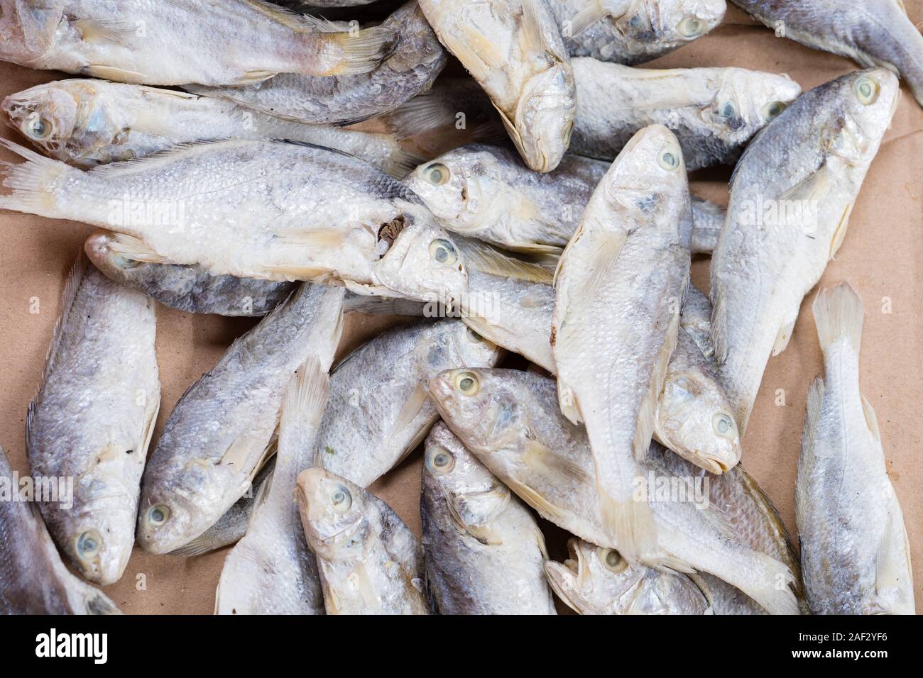 Salted fish or Sun dried fish as famous food in Indonesia Stock Photo