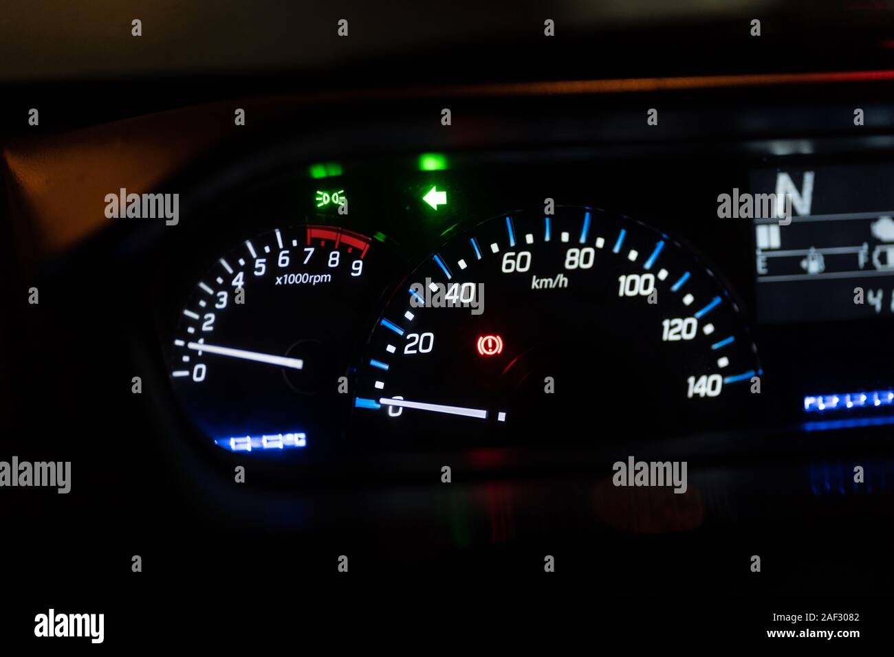 Car dashboard illuminated hi-res stock photography and images - Alamy