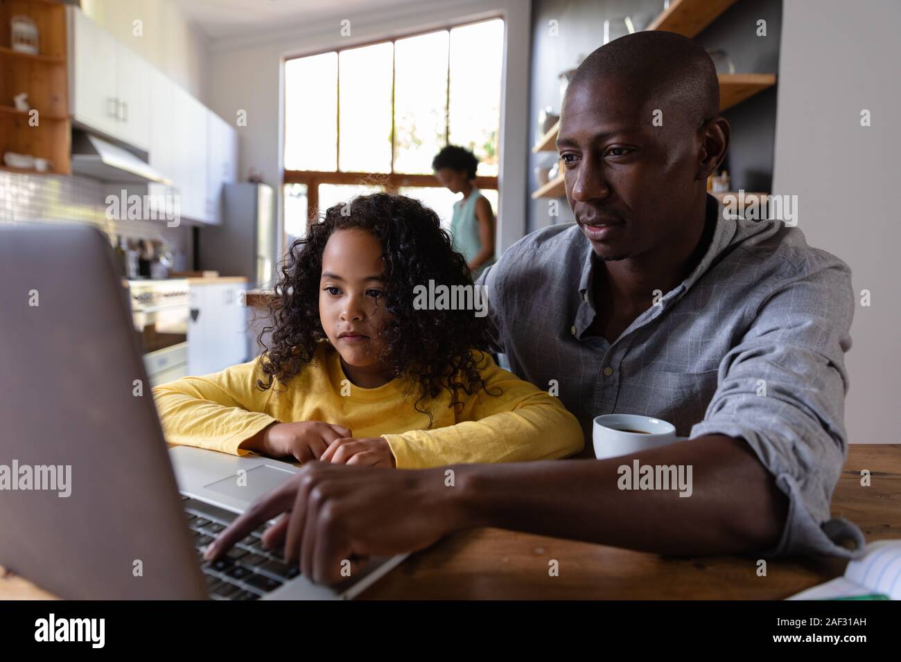 Family spending time in their home Stock Photo