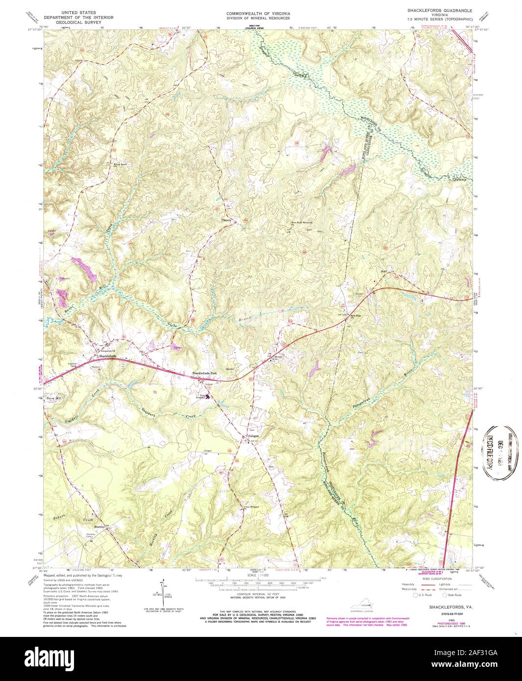 VA Shacklefords 186676 1965 24000 Stock Photo Alamy