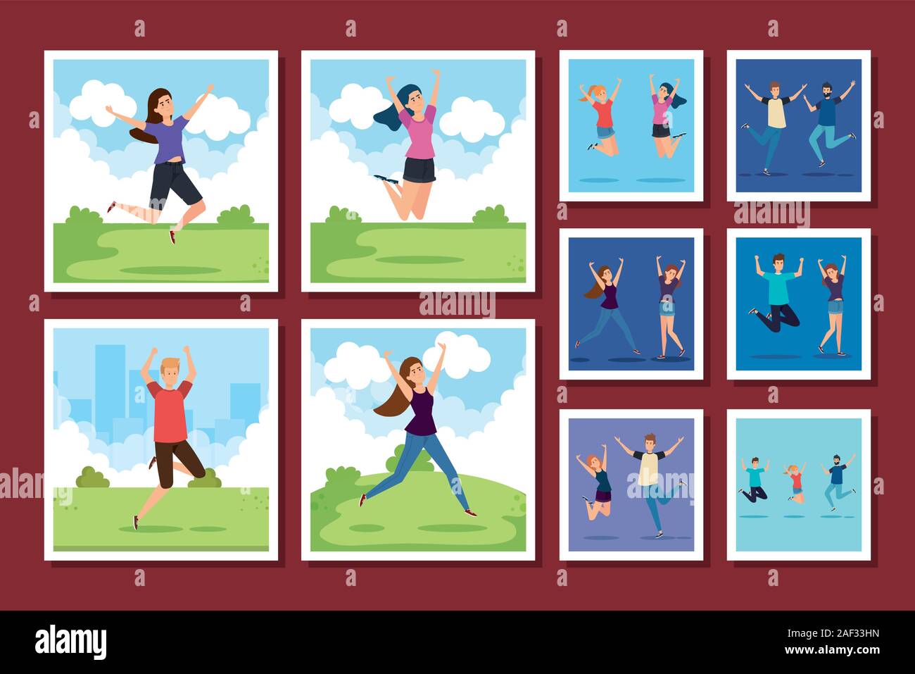 bundle of group teenager happy Stock Vector Image & Art - Alamy