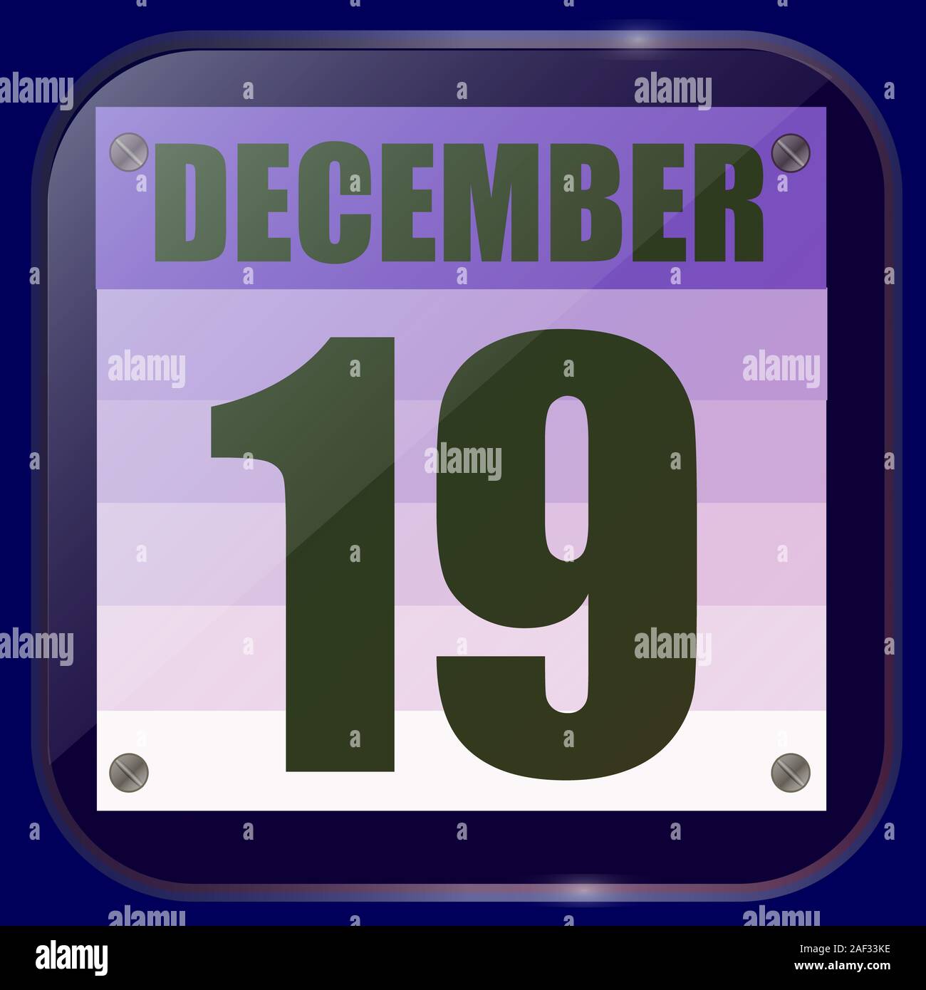 December 19 calendar icon hi-res stock photography and images - Alamy
