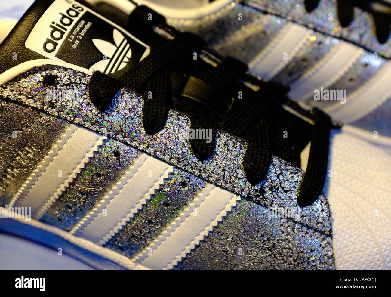 Singapore-27 JAN 2017:Adidas vintage style sneaker shoes closeup view Stock  Photo - Alamy