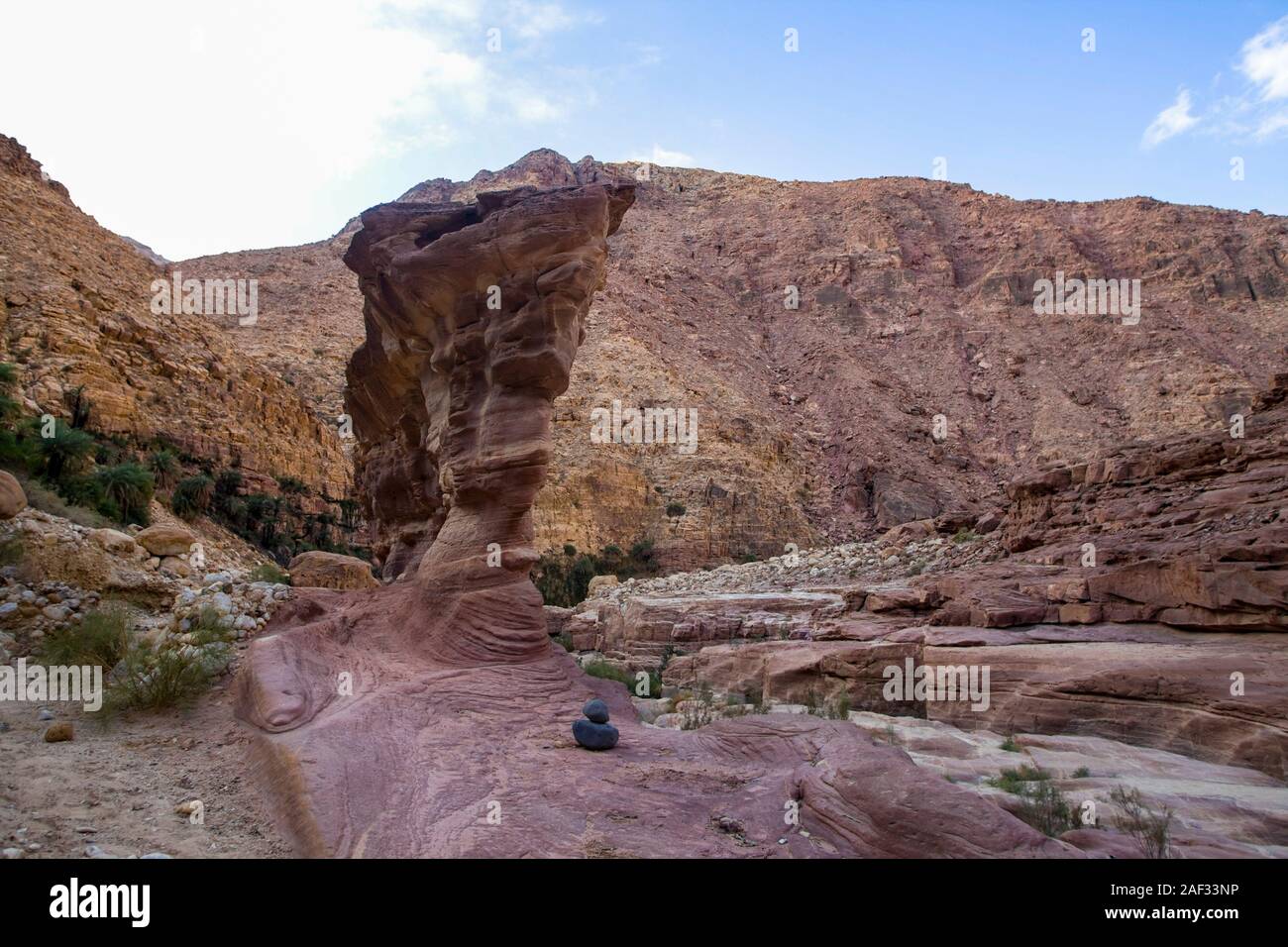 Red sand Desert Landscape. Photographed in Wadi Rum, Jordan in April
