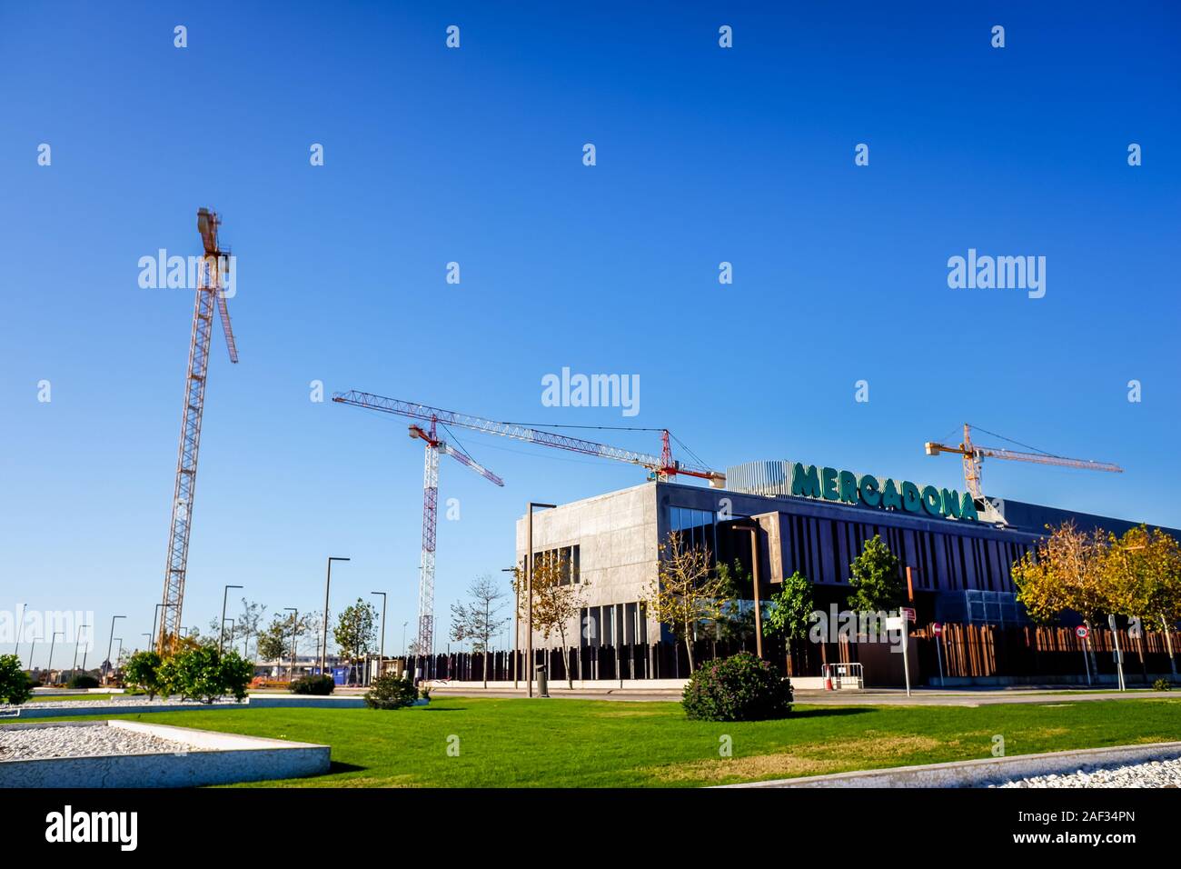 Valencia, Spain December 8, 2019 Expansion works of the