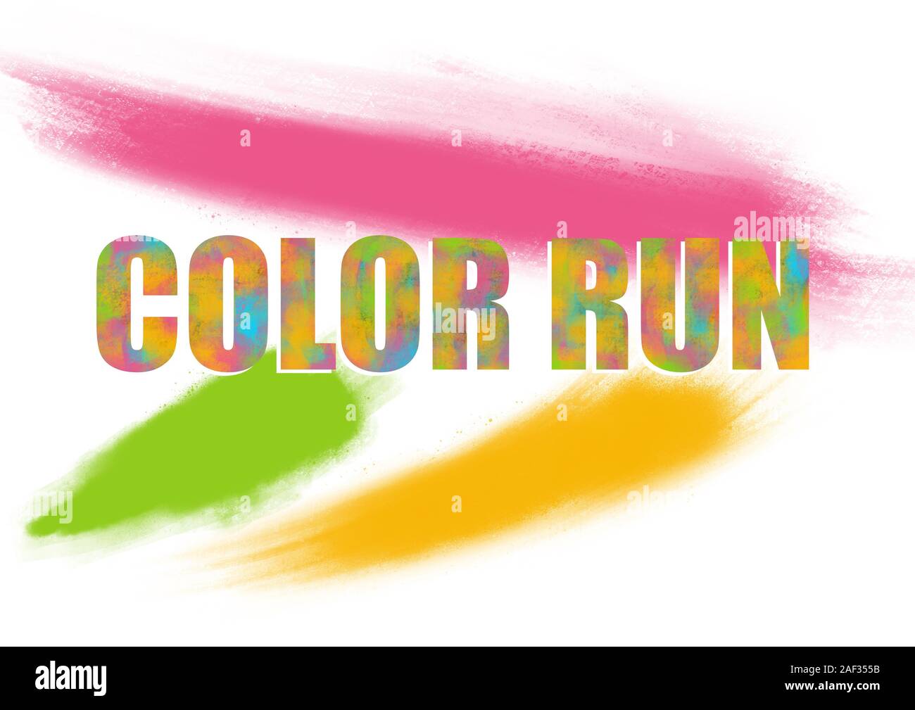 Color run graphic, poster, banner on a white background Stock Photo - Alamy