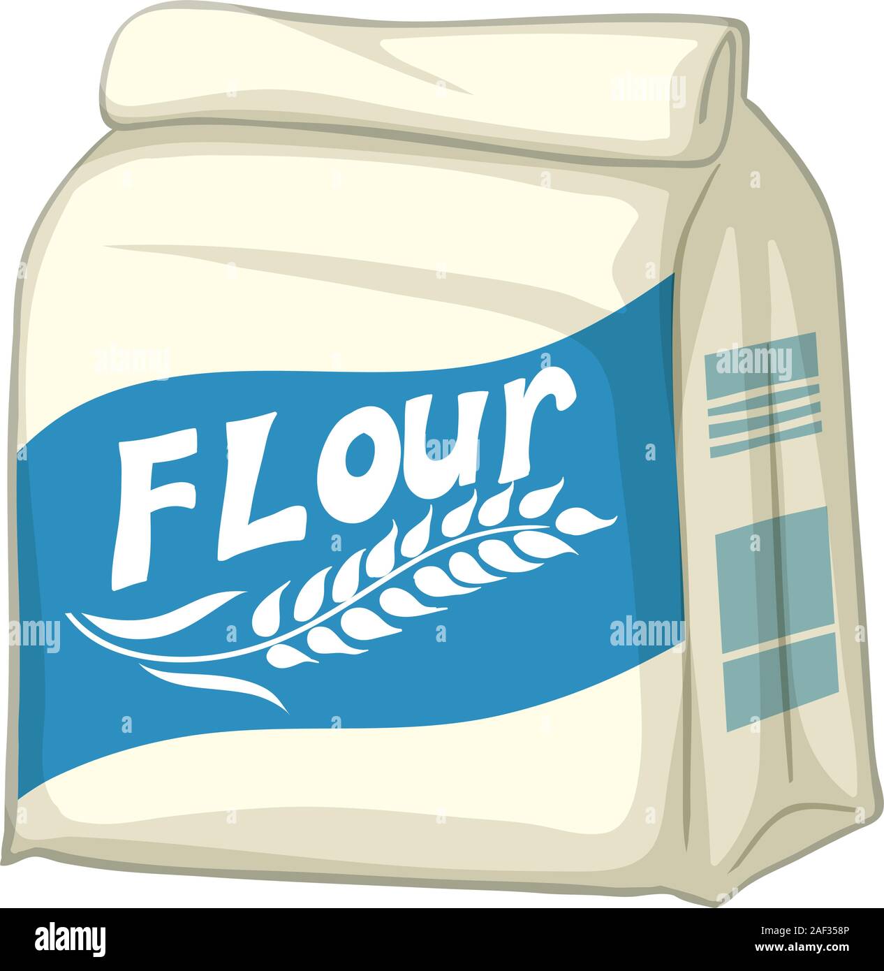 Bag of flour on white background illustration Stock Vector Image & Art