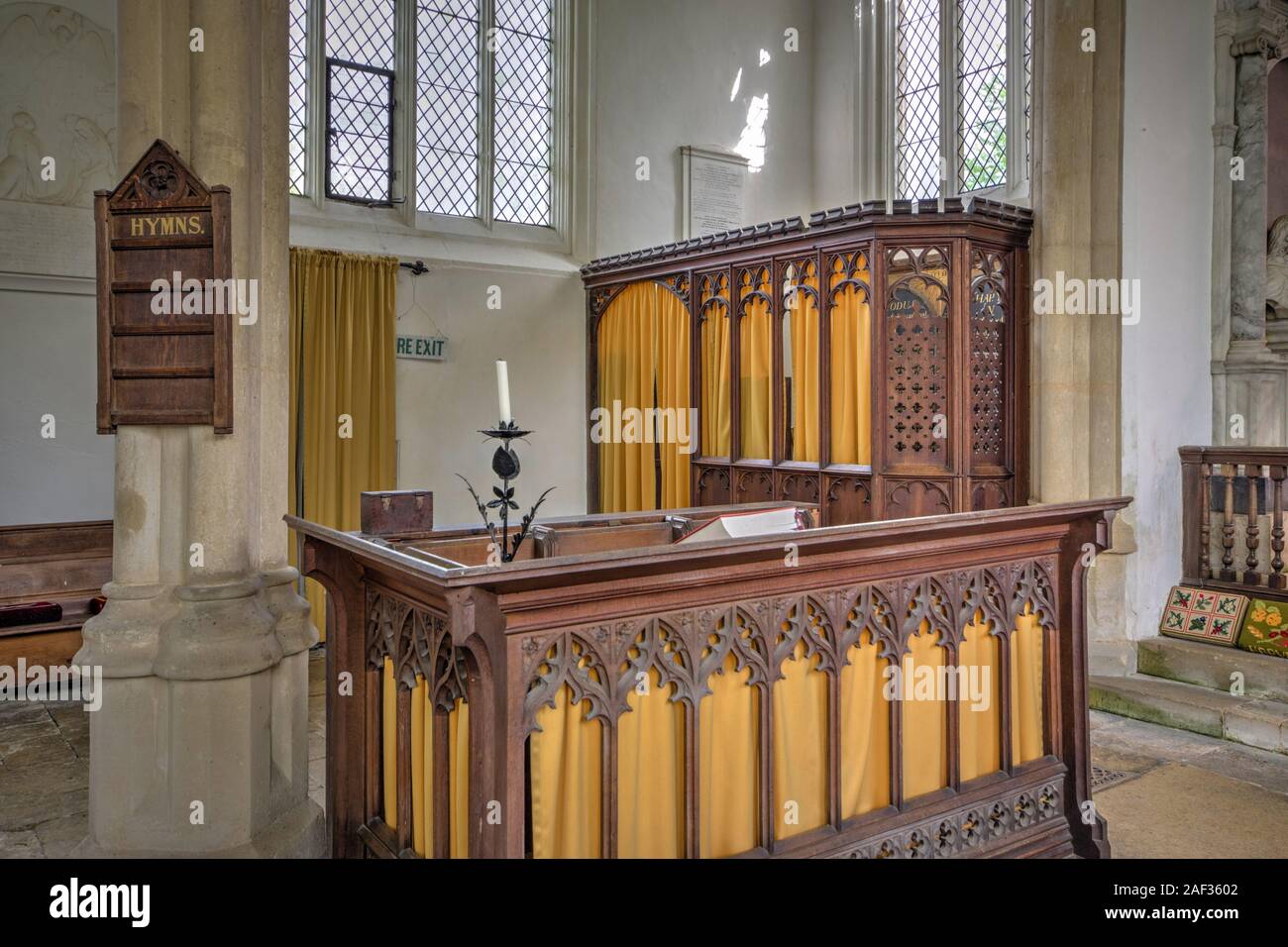 The interior of the church of St Mary in the village of Whiston, Northamptonshire, UK; by