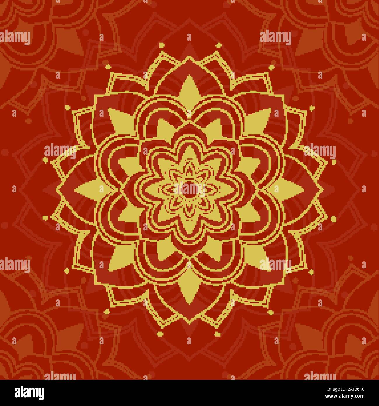 Mandala patterns on red background illustration Stock Vector Image ...