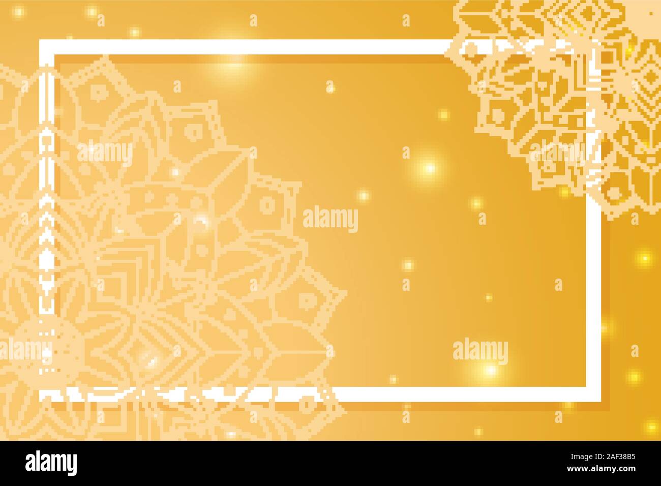 Yellow background with mandala patterns illustration Stock Vector Image ...