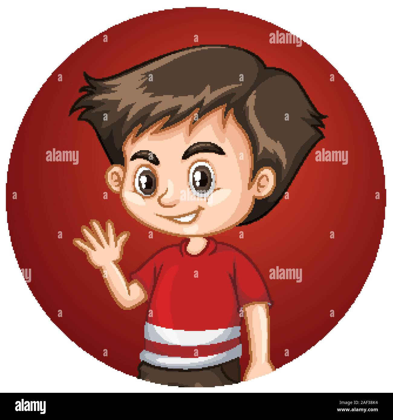 Happy boy on round background illustration Stock Vector Image & Art - Alamy