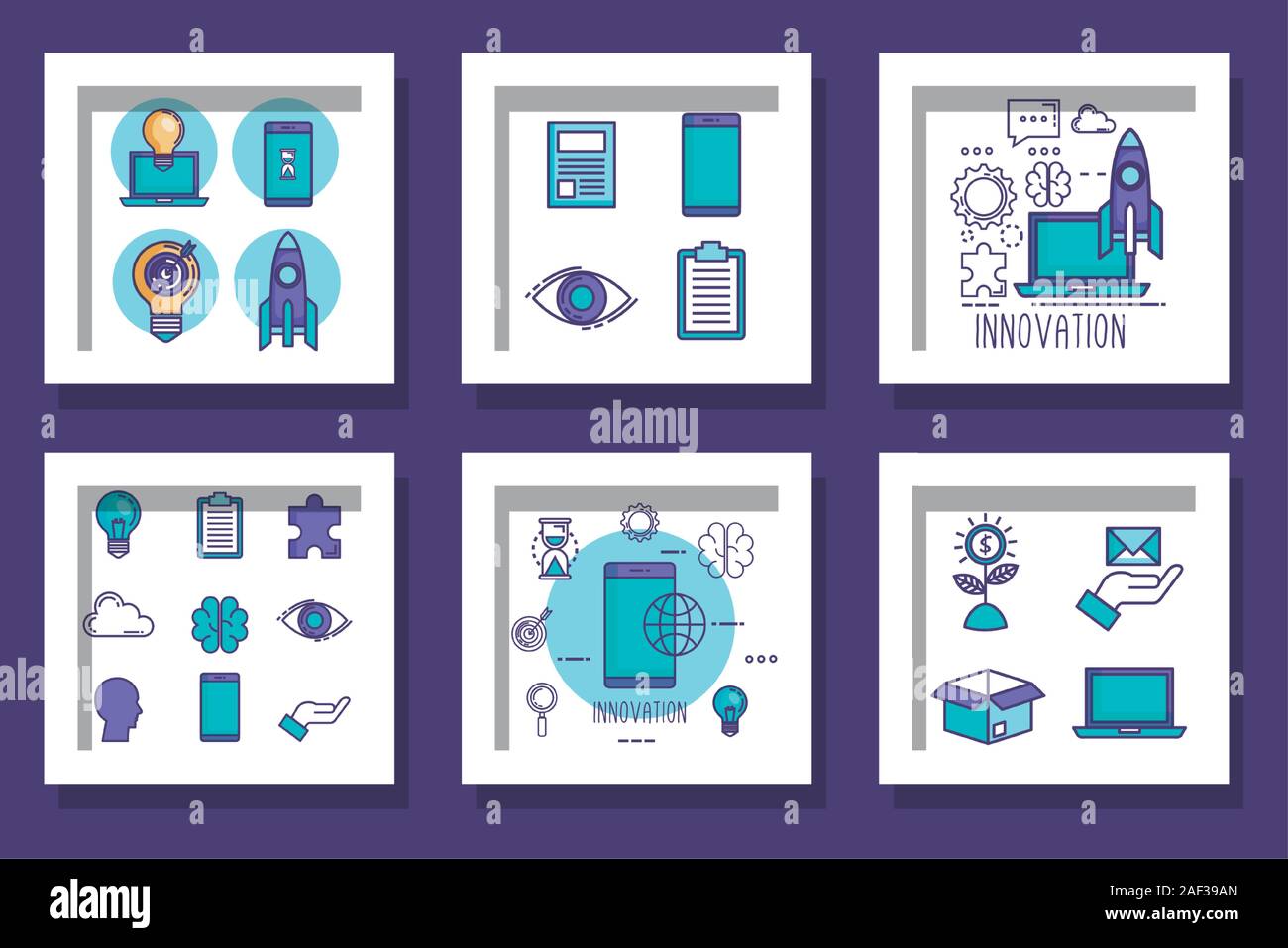 bundle with designs of teamwork and icons Stock Vector Image & Art - Alamy
