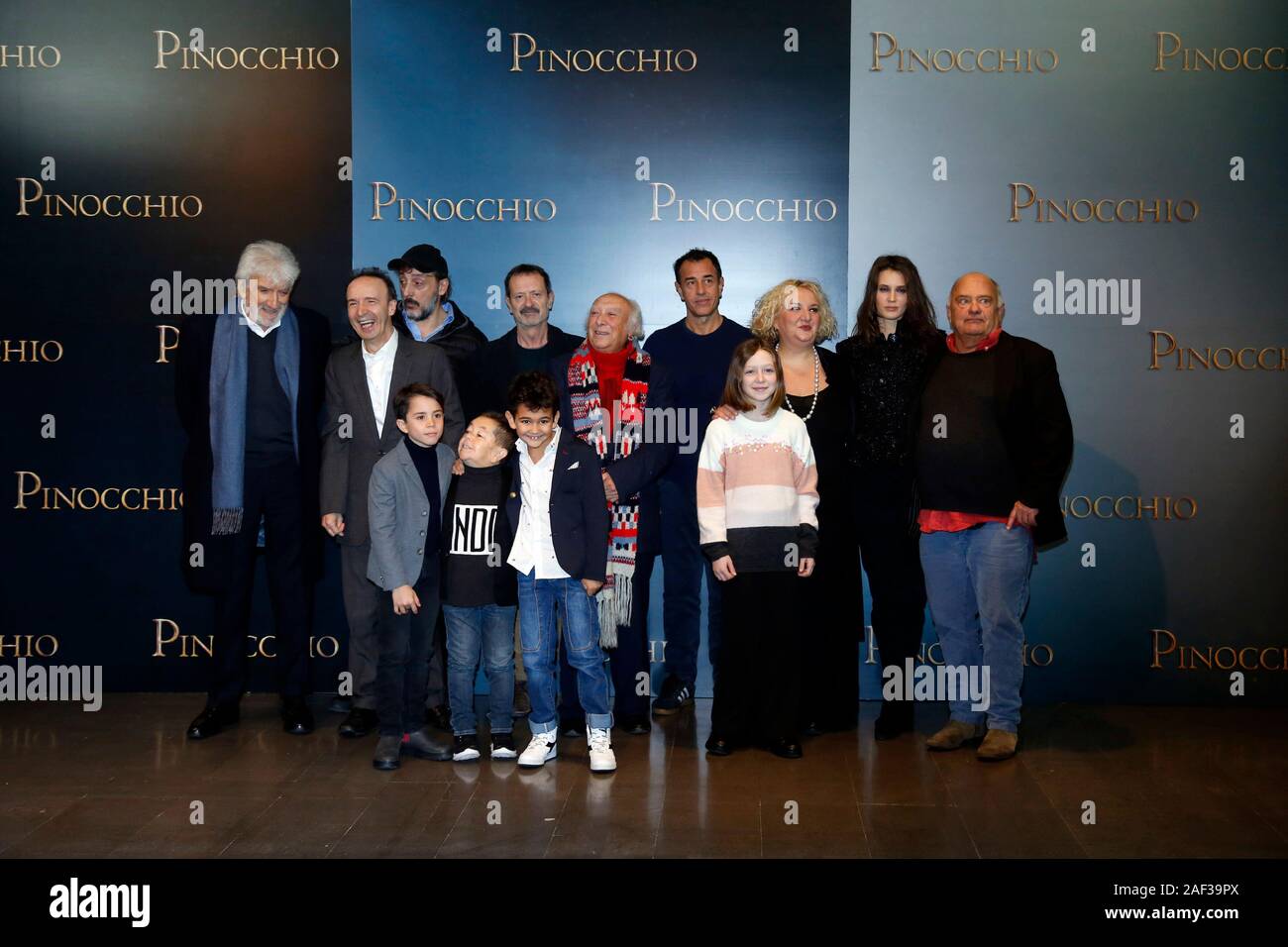 Rome, Italy. 12th Dec, 2019. The cast Rome December 12th 2019. Pinocchio Photocall in Rome Foto Samantha Zucchi Insidefoto Credit: insidefoto srl/Alamy Live News Stock Photo