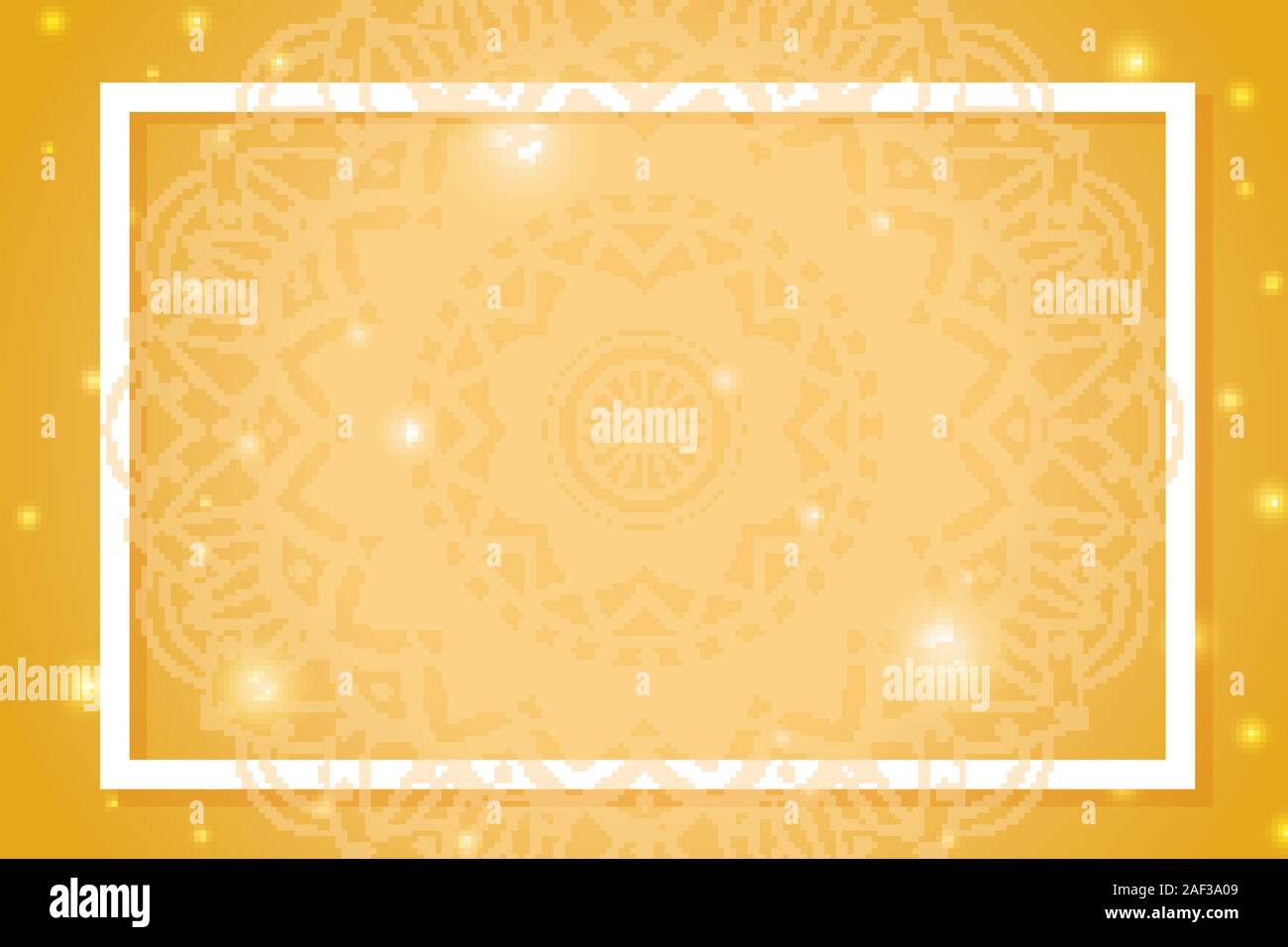 Yellow background with mandala patterns illustration Stock Vector Image ...