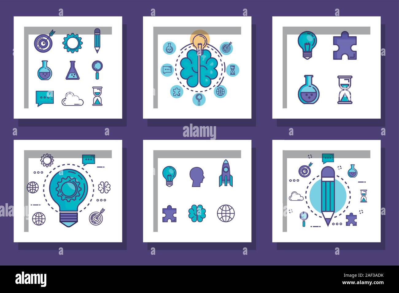 bundle with designs of teamwork and icons Stock Vector Image & Art - Alamy