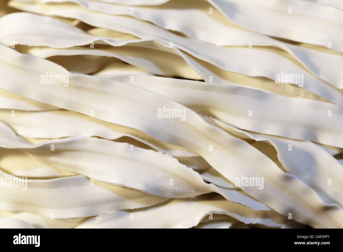Chinese traditional instant white noddle closeup background Stock Photo