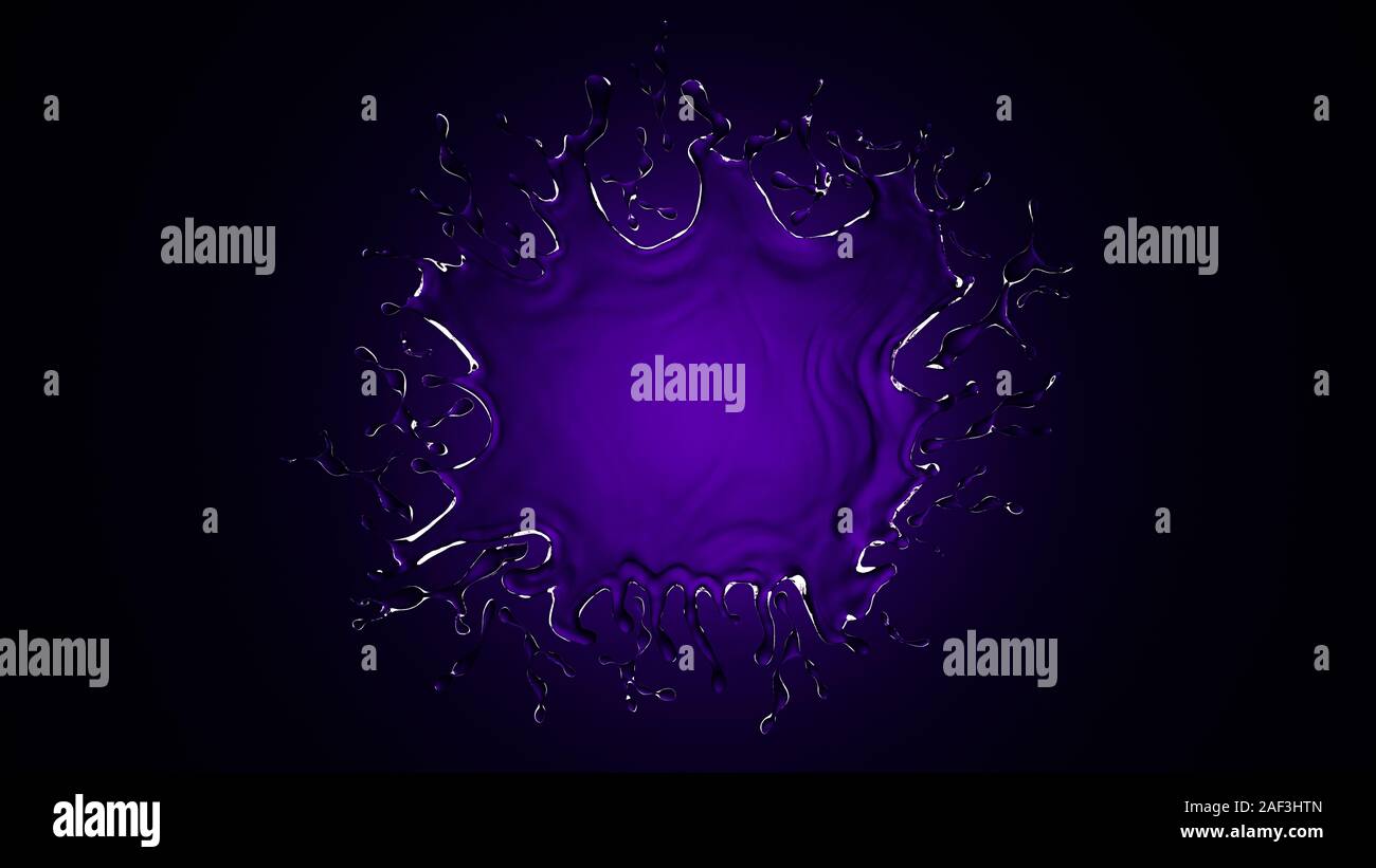Isolated splash of water with splashes and drops on a black background ...