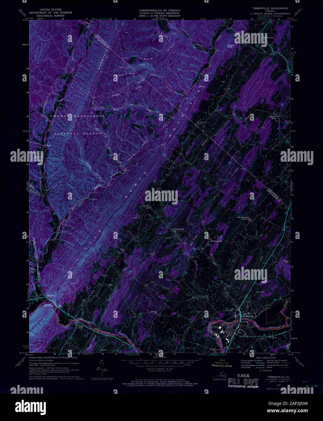 VA Timberville 186964 1967 24000 Inverted Stock Photo Alamy