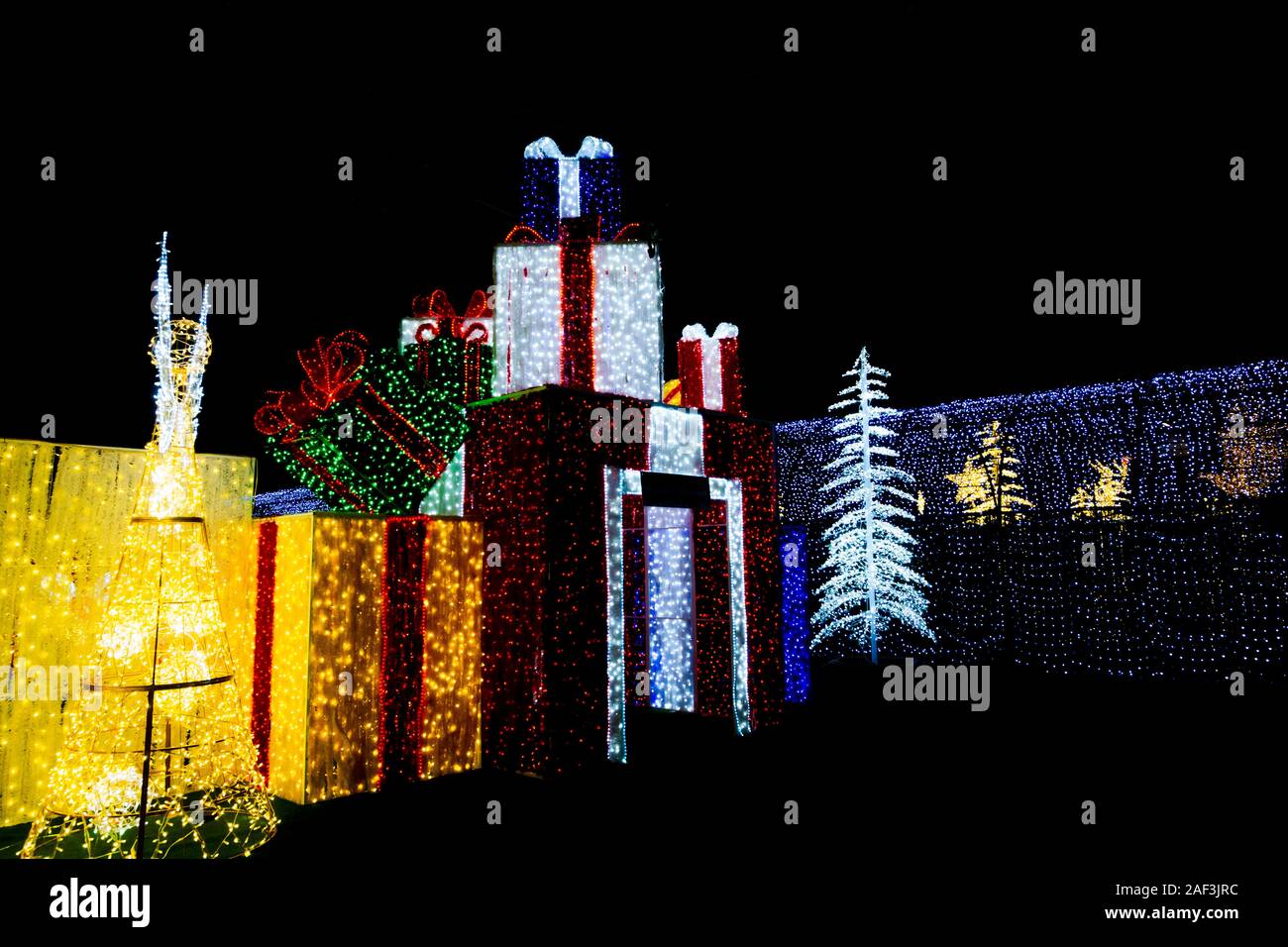 Noel Indoor Light Park Stampede Grounds Calgary Alberta Canada Stock