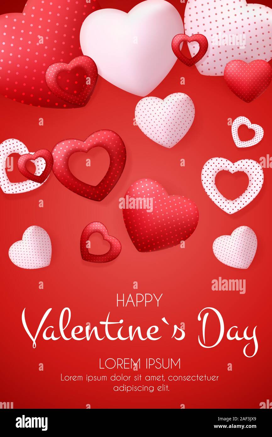 Happy Valentines Day Card with Heart. Vector Illustration Stock Vector ...