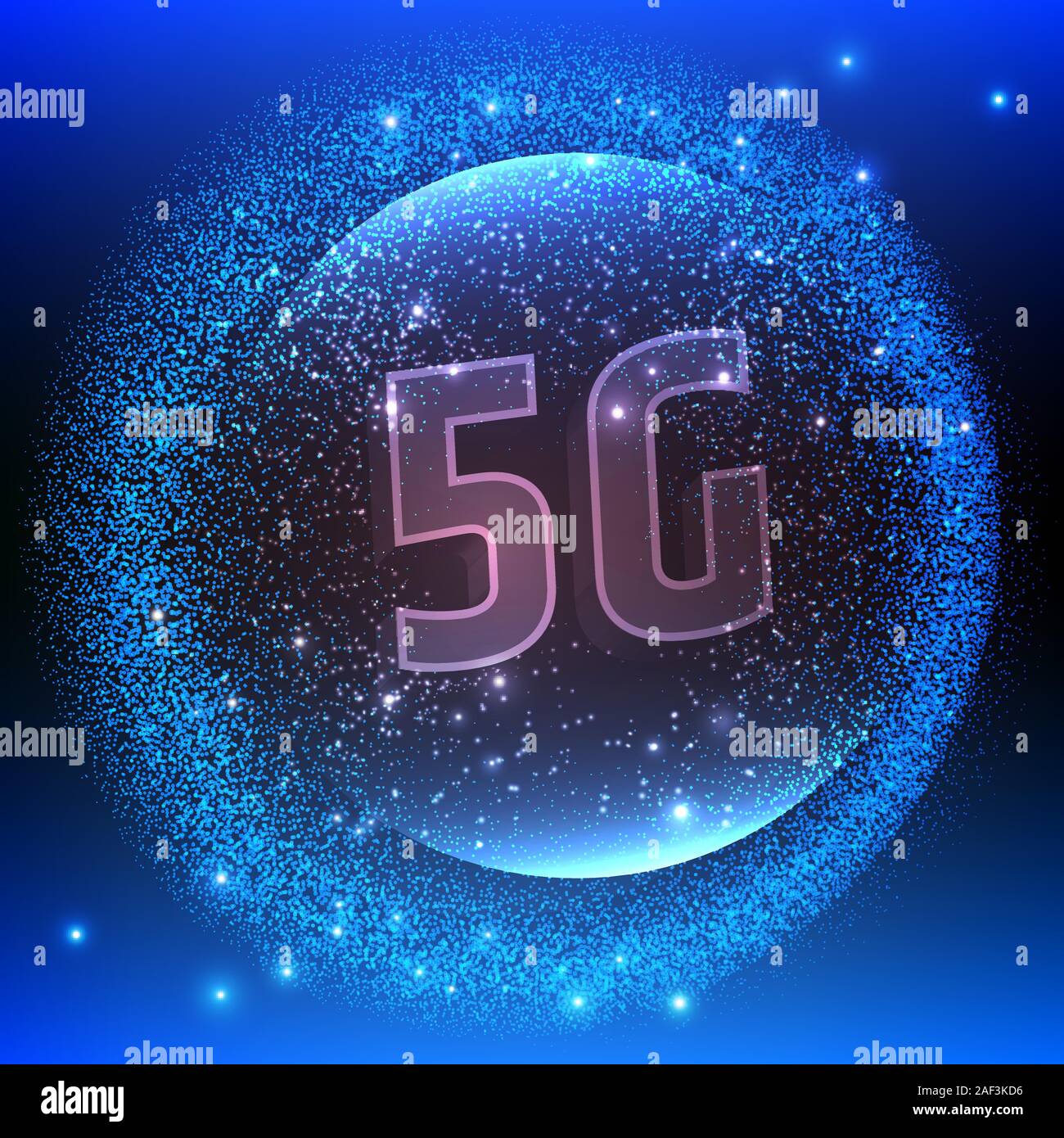 5G new wireless wifi connection. Big data binary code flow