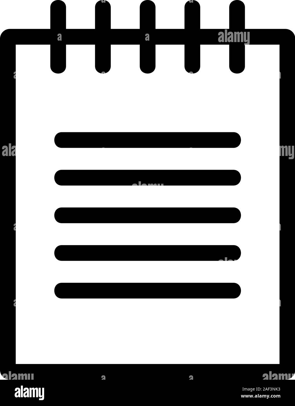 notepad to record the vector icon. Isolated contour symbol illustration ...