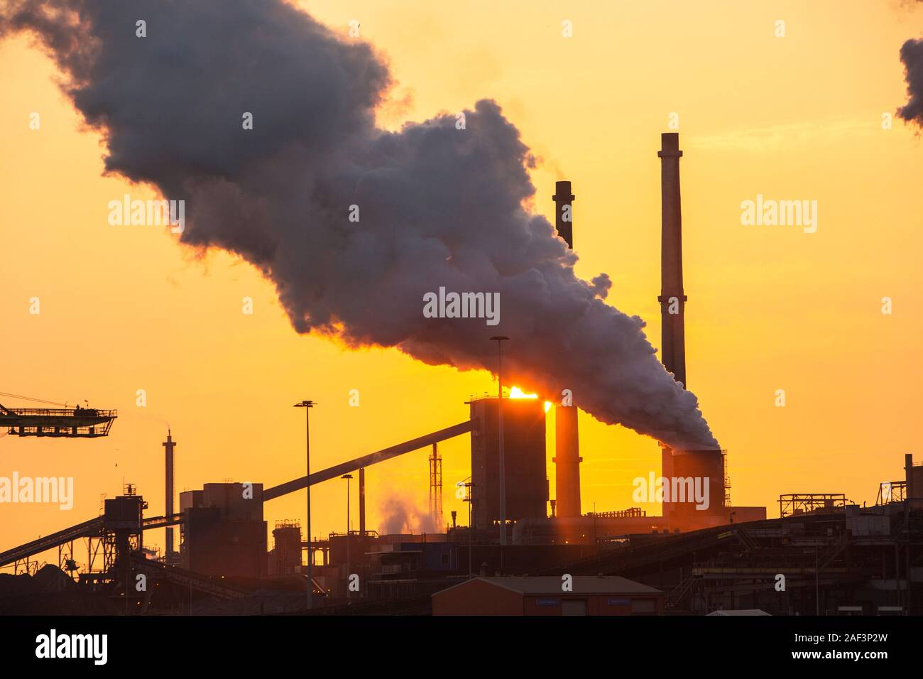 Aerial view of factory Tata Steel with smoking chimneys in Holland, Stock  Video - Envato Elements