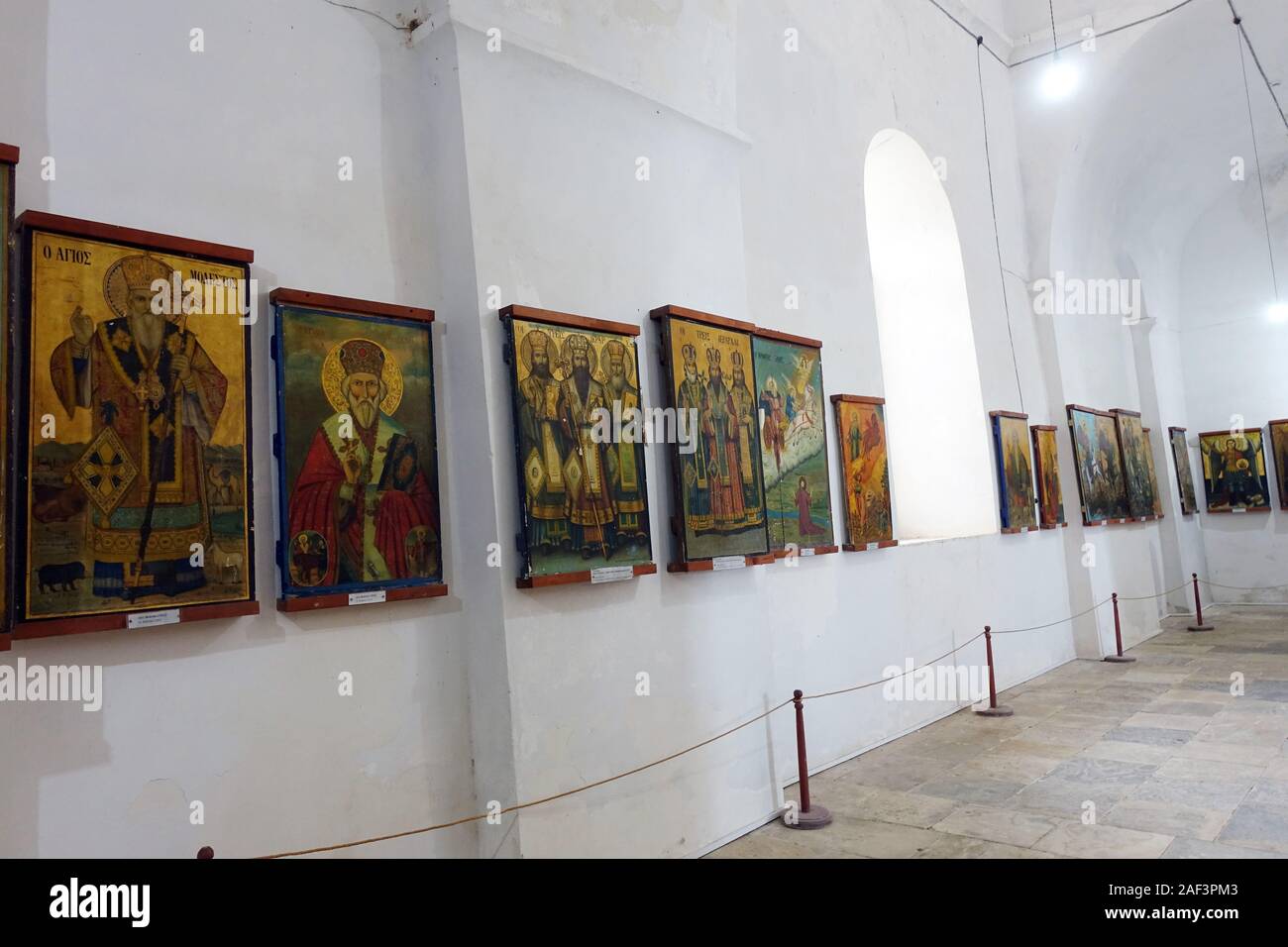 Icon Museum in the monastery church of St. Barnabas, Famagusta, Turkish Republic of Northern Cyprus, 11-14-2019 Stock Photo