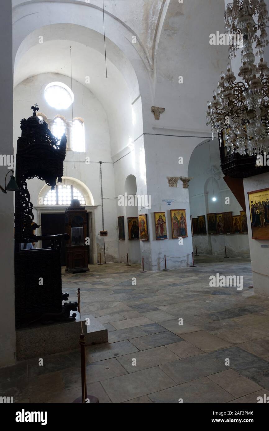 Icon Museum in the monastery church of St. Barnabas, Famagusta, Turkish Republic of Northern Cyprus, 11-14-2019 Stock Photo