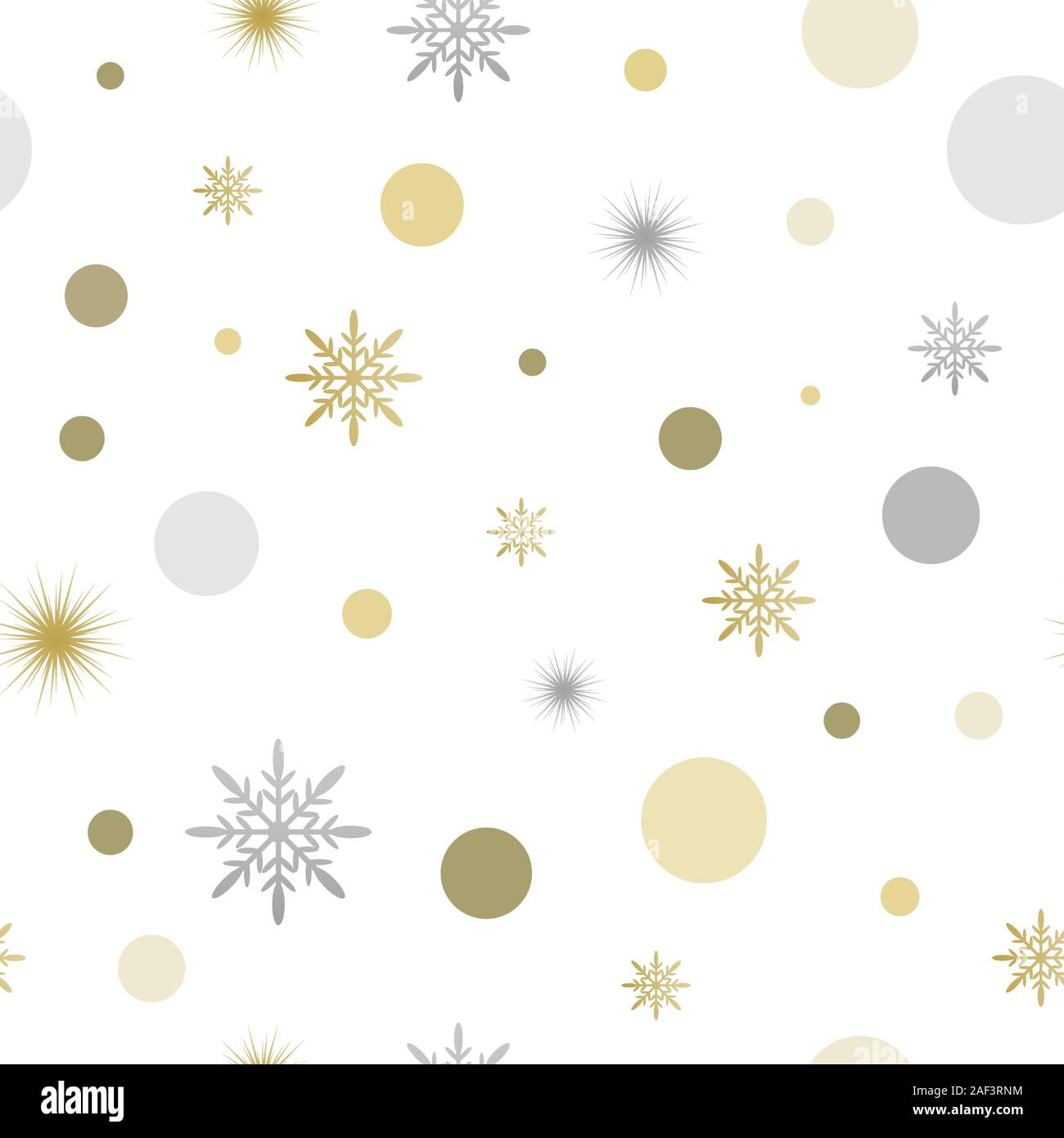 Christmas seamless pattern with golden and silver snowflakes. Vector ...