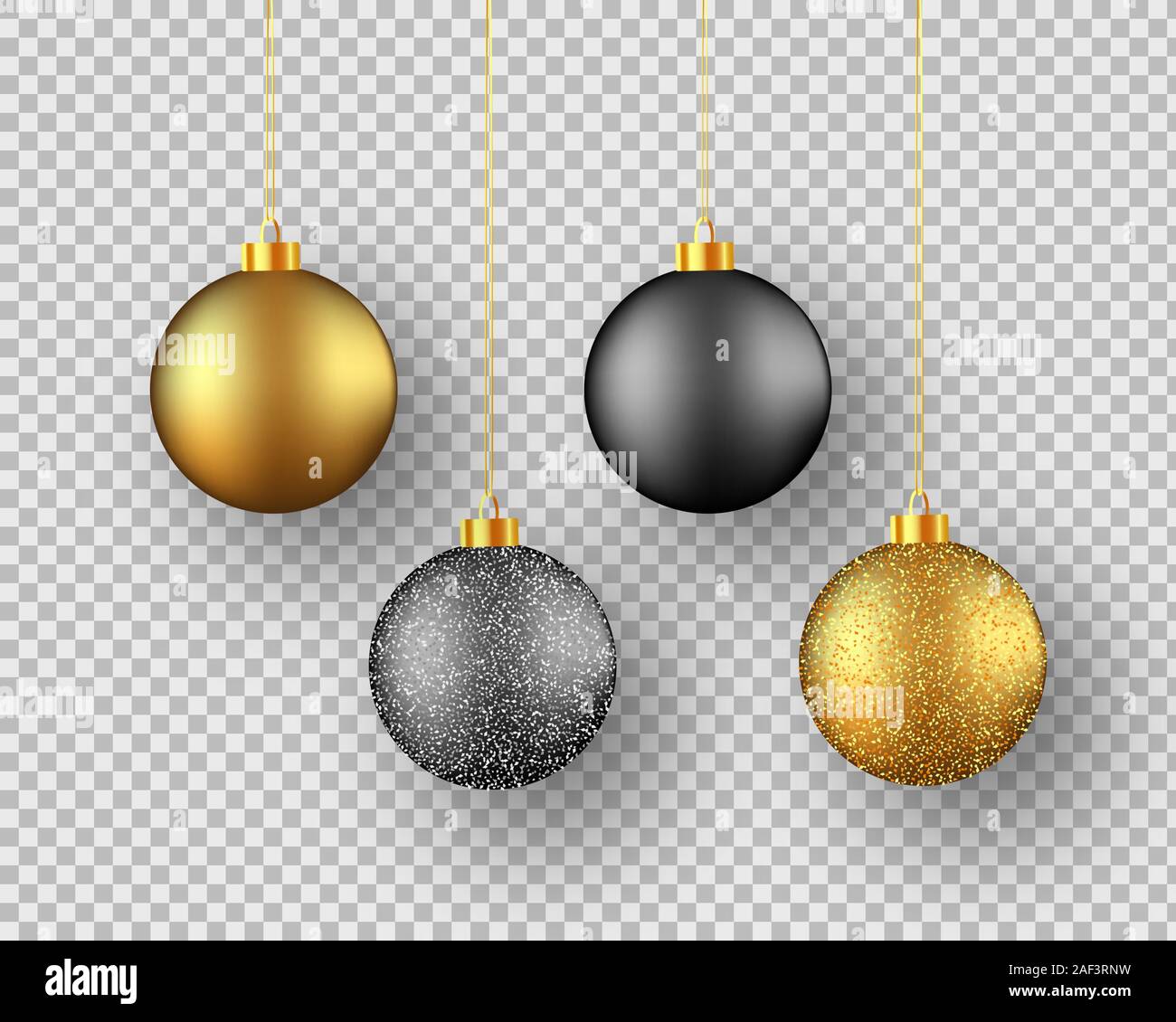 Realistic Christmas balls isolated on transparent background. Vector ...