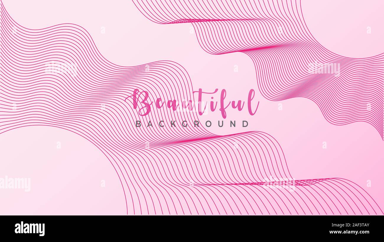 Abstract Wave Line Background Design Template Colorful Pinky Ribbon ...