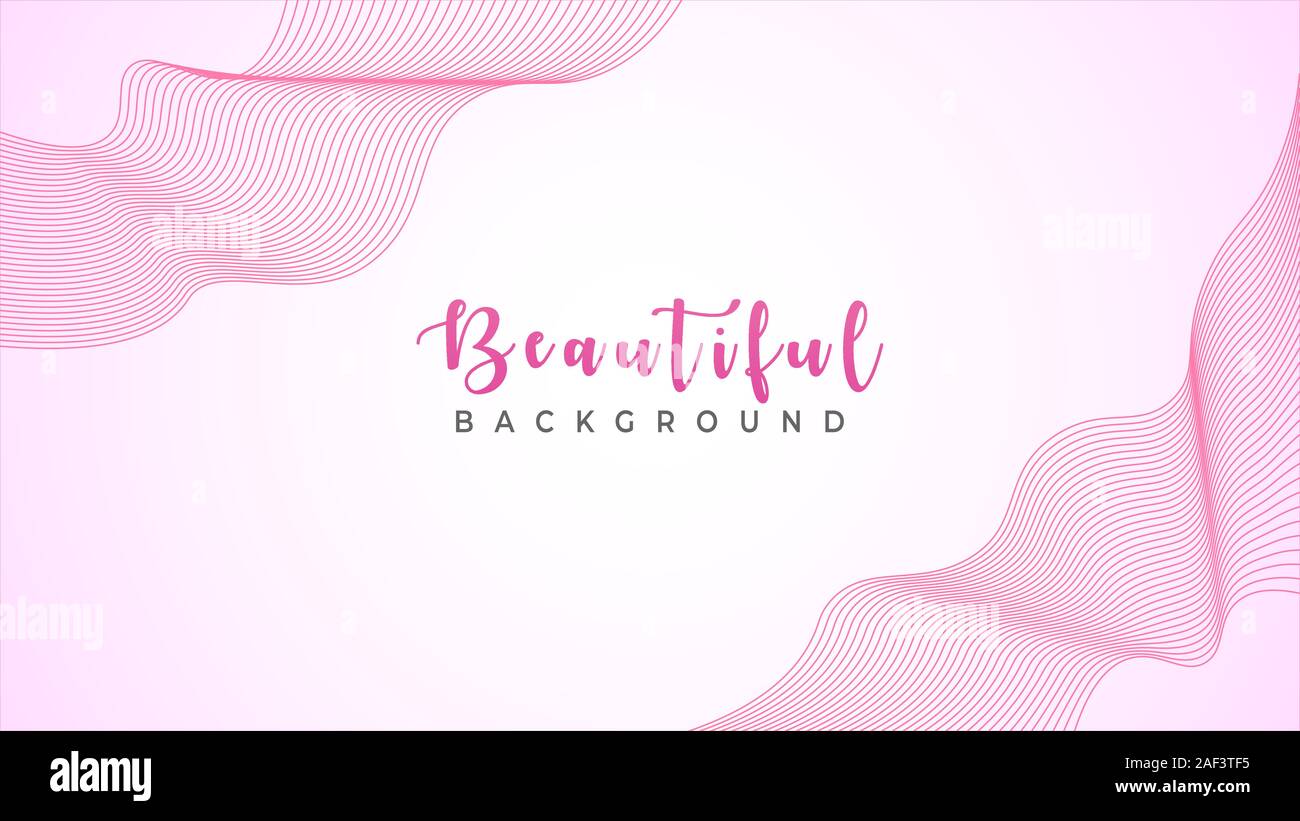 Abstract Wave Line Background Design Template Colorful Pinky Ribbon ...