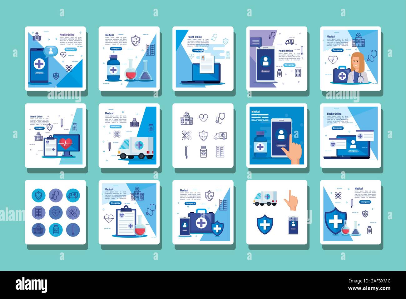 bundle of medicine online and icons Stock Vector Image & Art - Alamy