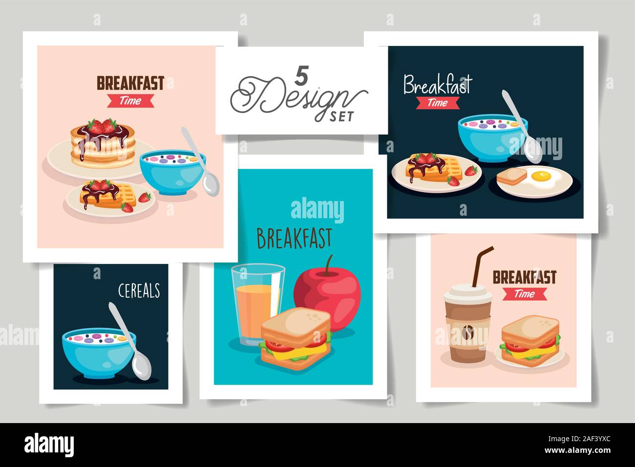 set five designs of breakfast menu Stock Vector Image & Art - Alamy
