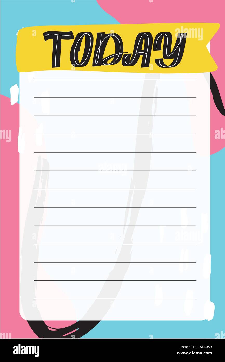 Memphis style. Template for agenda, planners, check lists Stock Vector