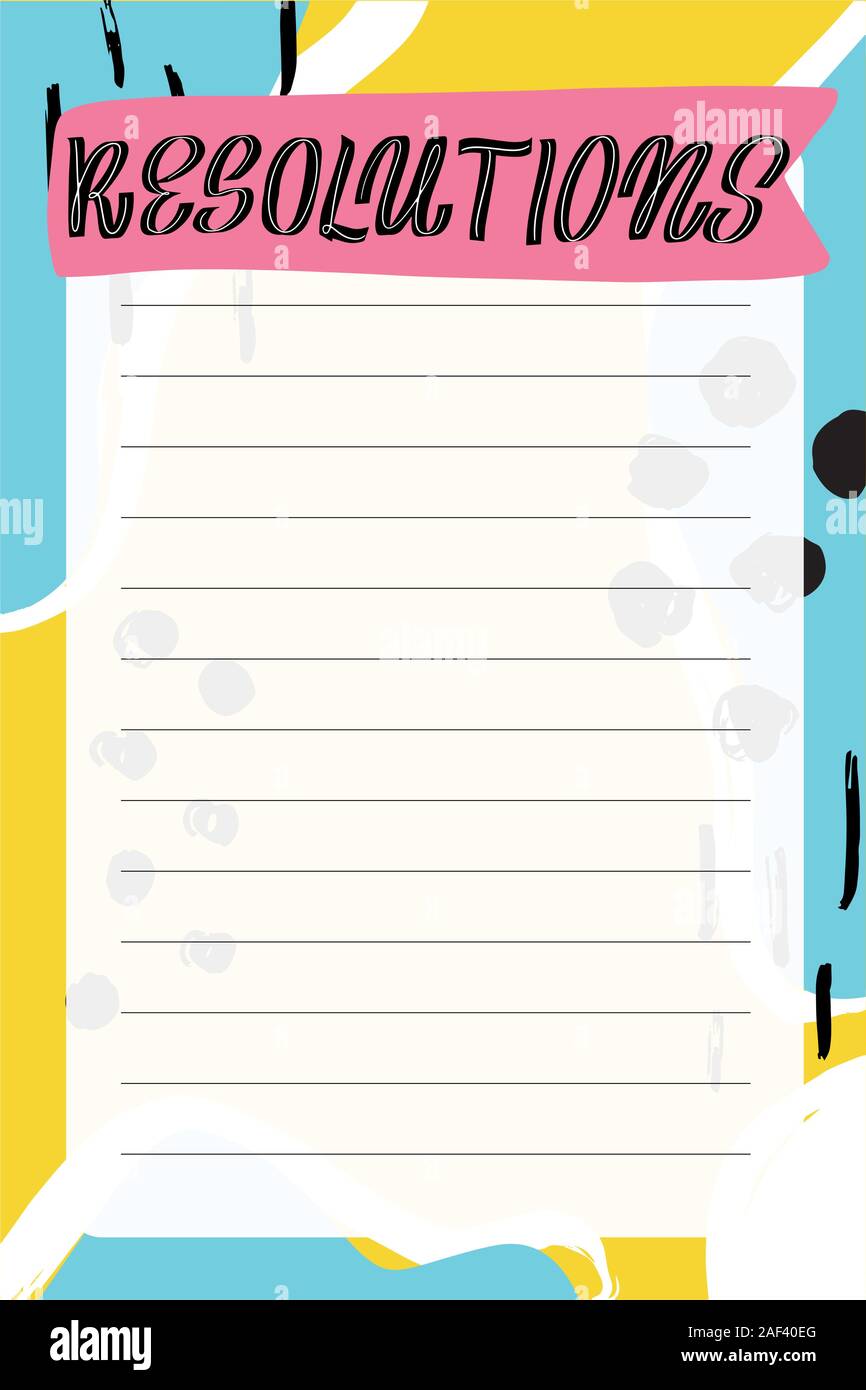 Memphis style. Template for agenda, planners, check lists Stock Vector