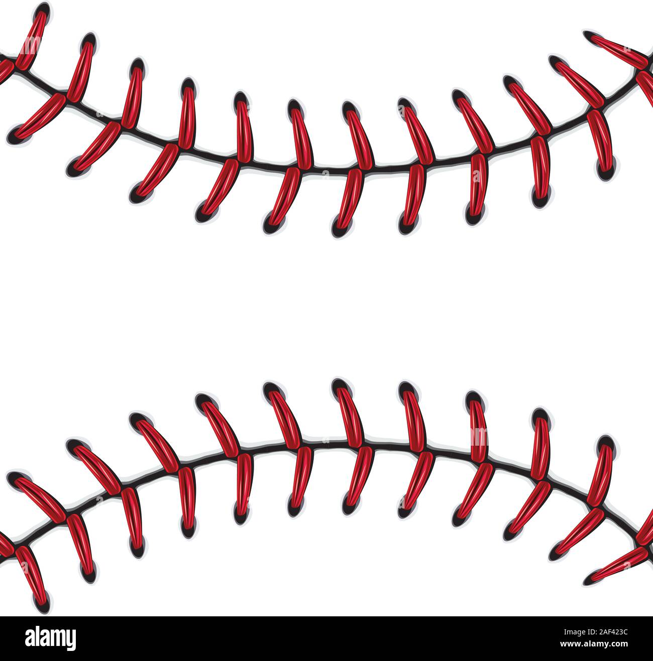 Softball, baseball red lace over white background. Stock Vector