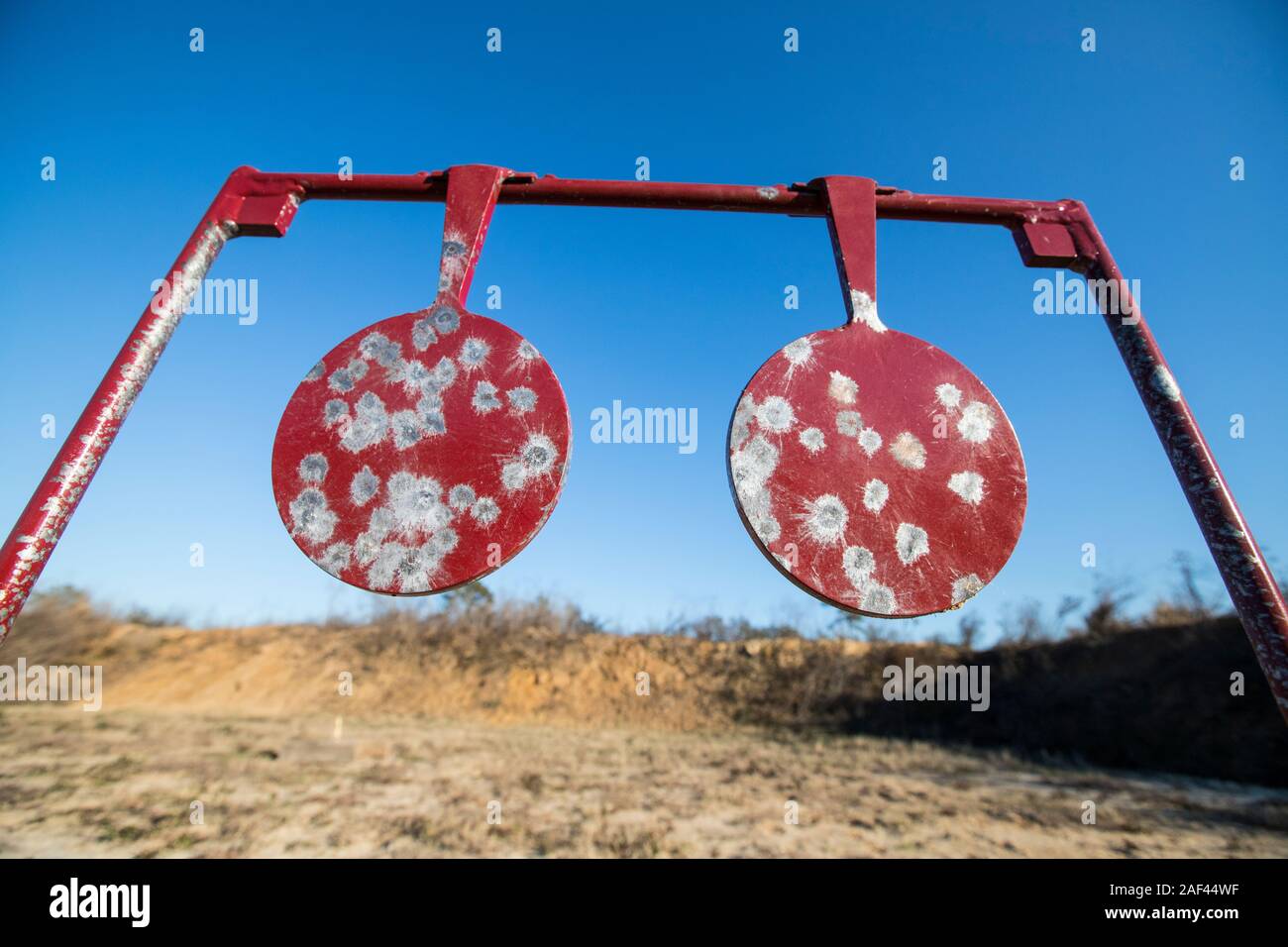Gun targets at a gun range in southern Stock Photo Alamy