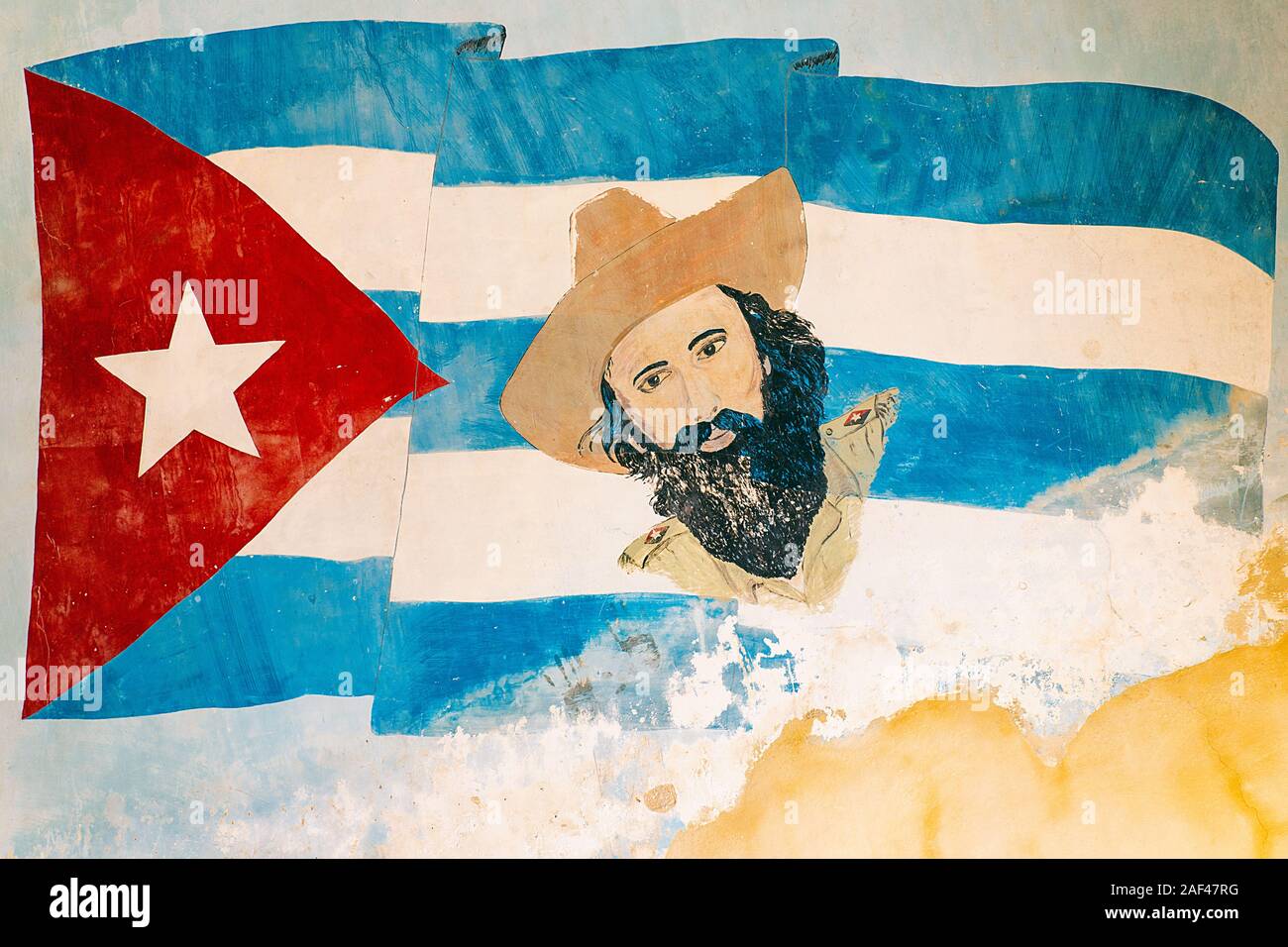 Cuba flag painted wall hires stock photography and images Alamy