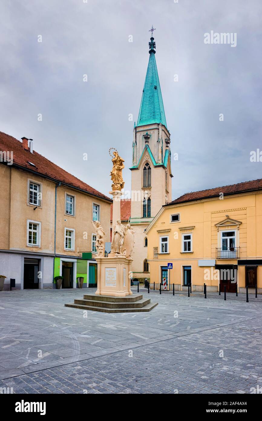 Cathedral at main Stane Street in Celje Slovenia Stock Photo