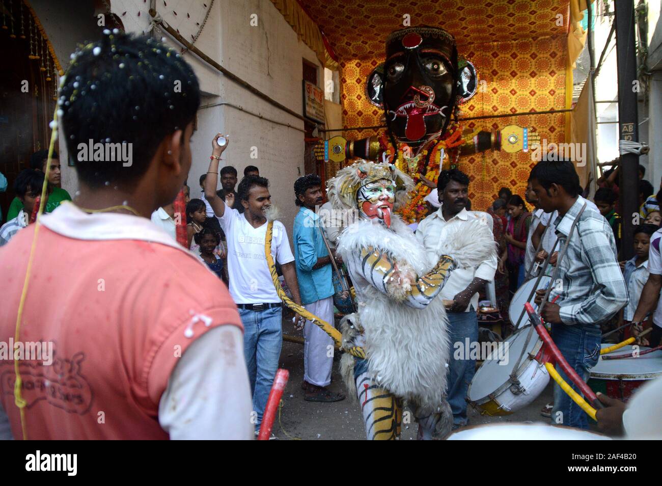 NAGPUR, MAHARASHTRA, INDIA- 6 SEPTEMBER 2013: The crowd of unidentified ...