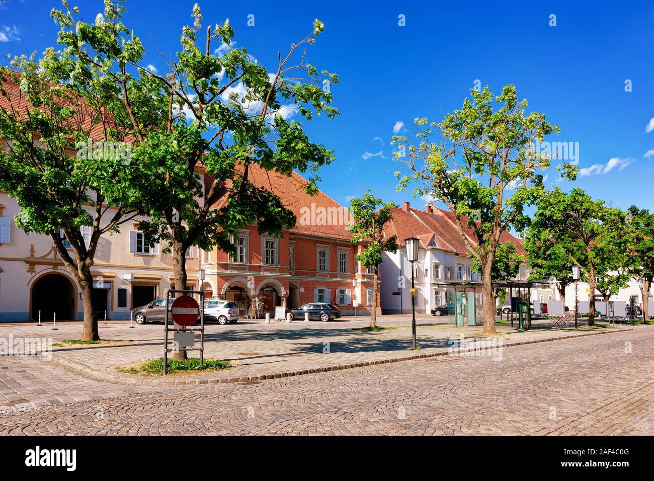 Square in spa town Bad Radkersburg in Styria in Austria Stock Photo