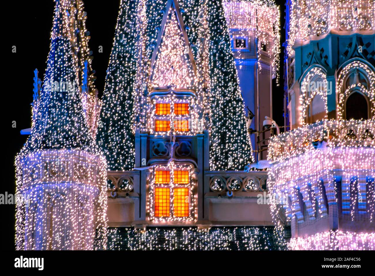 Orlando, Florida. December 05, 2019 . Partial view of Cinderella Castle