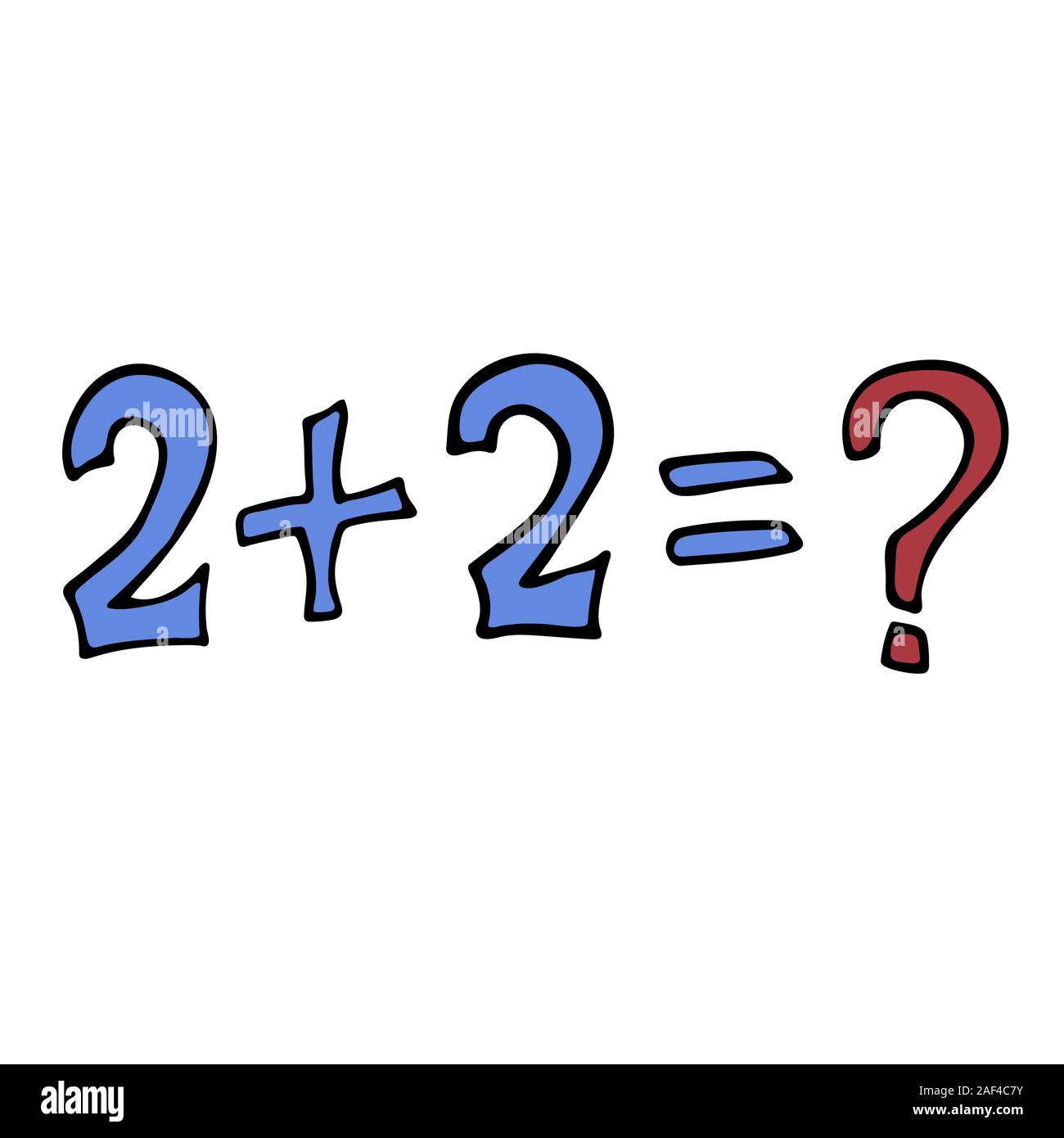equation two plus two equals question mark. isolated stock vector illustration Stock Vector equation two plus two equals question mark. isolated stock vector illustration Stock Vector